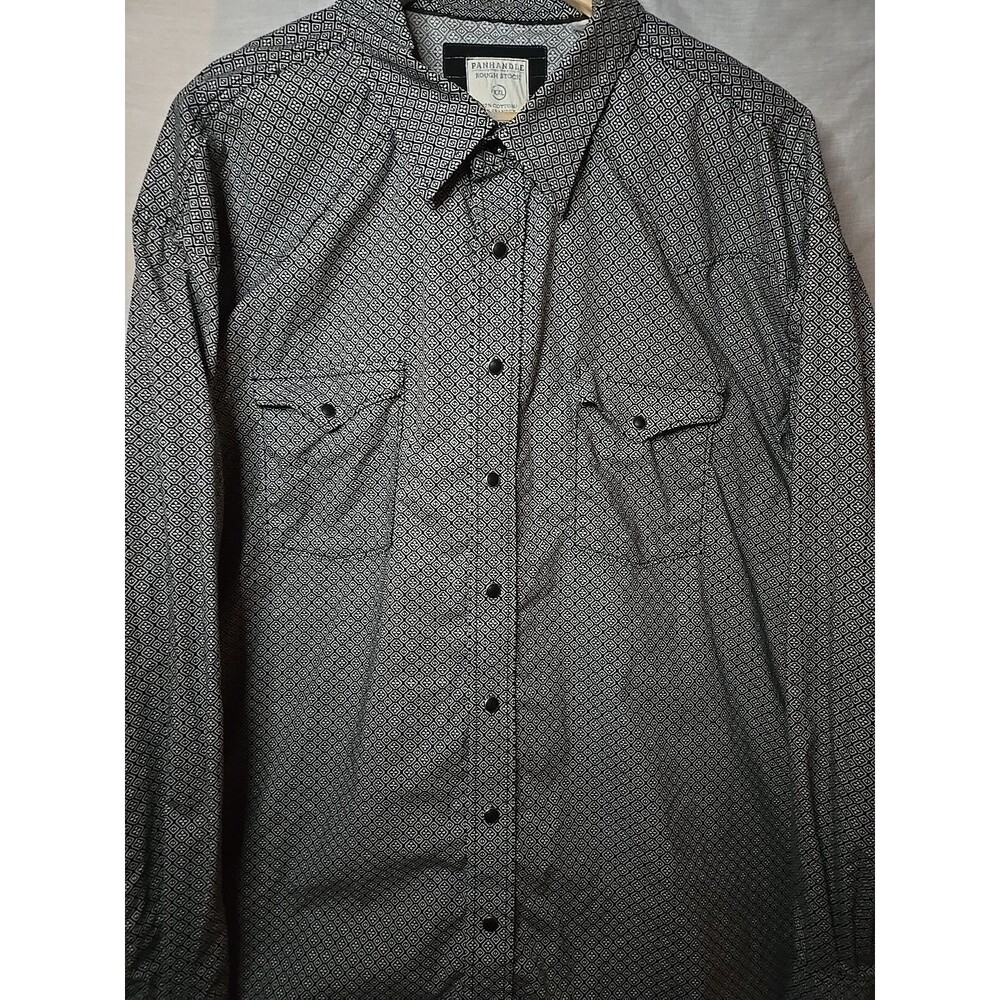 Panhandle Rough Stock Western Shirt Mens Sz 2XL Geometric Pearl Snap Cowboy - Picture 2 of 10